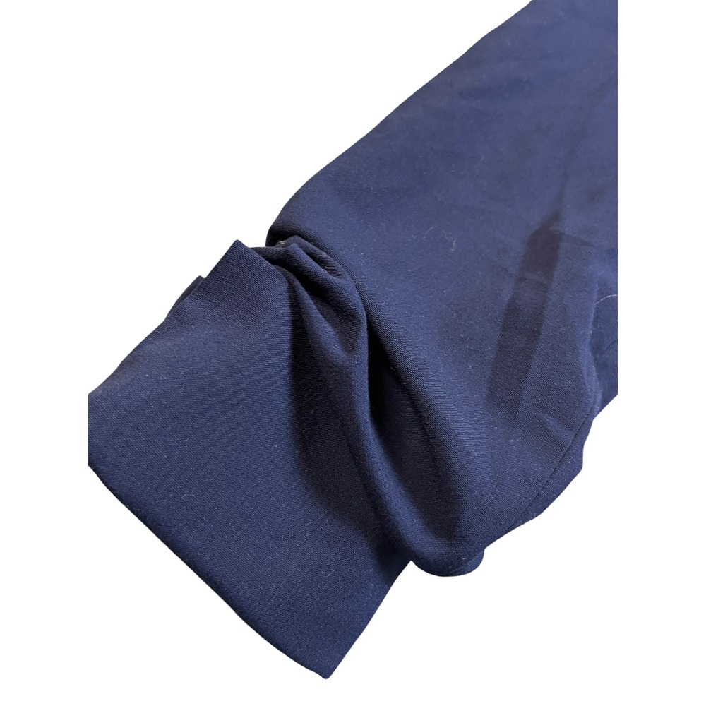 Venus Womens Navy Blue Open Front Ruched 3/4 Sleeve Shawl Collar Blazer Size 6 - Picture 4 of 11